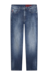 Calça Jeans High Comfort Slim Lav. Médio C/ Matiz