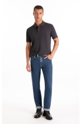 Calça Jeans High Comfort Stretch (Classic) 5 Pockets Lav.Medio Total