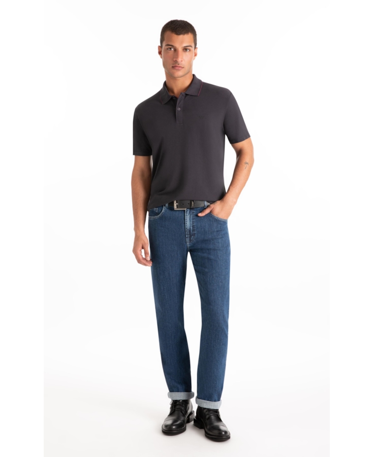 Calça Jeans High Comfort Stretch (Classic) 5 Pockets Lav.Medio Total