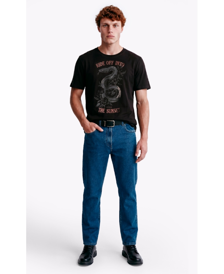 Calça Jeans High Comfort Stretch (Classic) 5 Pockets Lav.Medio Total