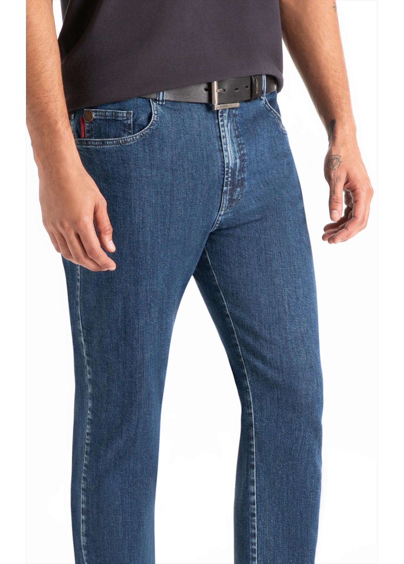 Calça Jeans High Comfort Stretch (Classic) 5 Pockets Lav.Medio Total