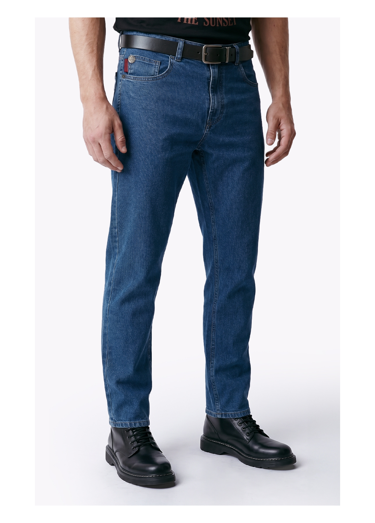 Calça Jeans High Comfort Stretch (Classic) 5 Pockets Lav.Medio Total