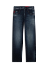 Calça Jeans High Comfort Stretch Dark Slouch 1719-Lav.Escuro C/ Puidos