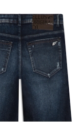 Calça Jeans High Comfort Stretch Dark Slouch 1719-Lav.Escuro C/ Puidos