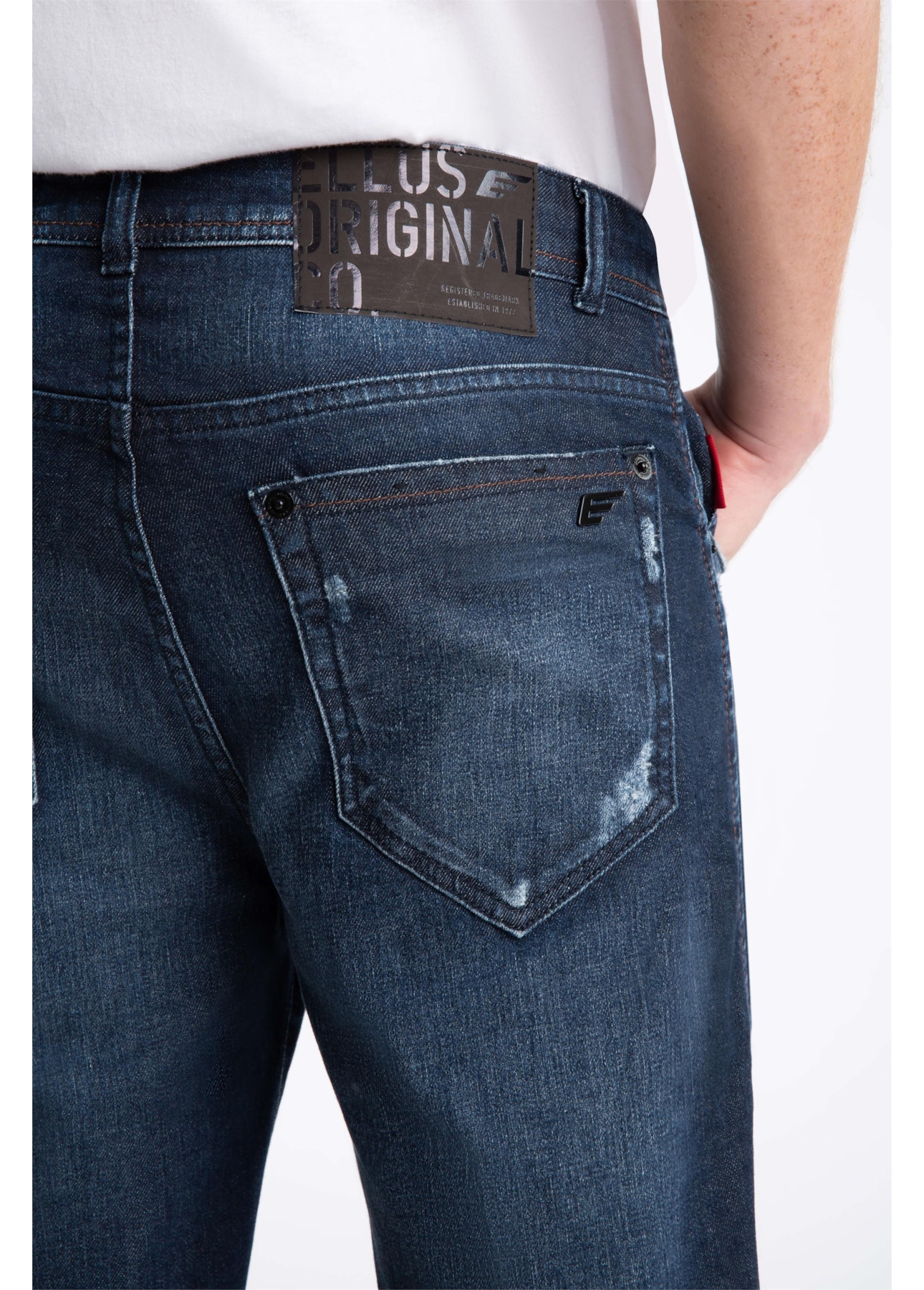 Calça Jeans High Comfort Stretch Dark Slouch 1719-Lav.Escuro C/ Puidos