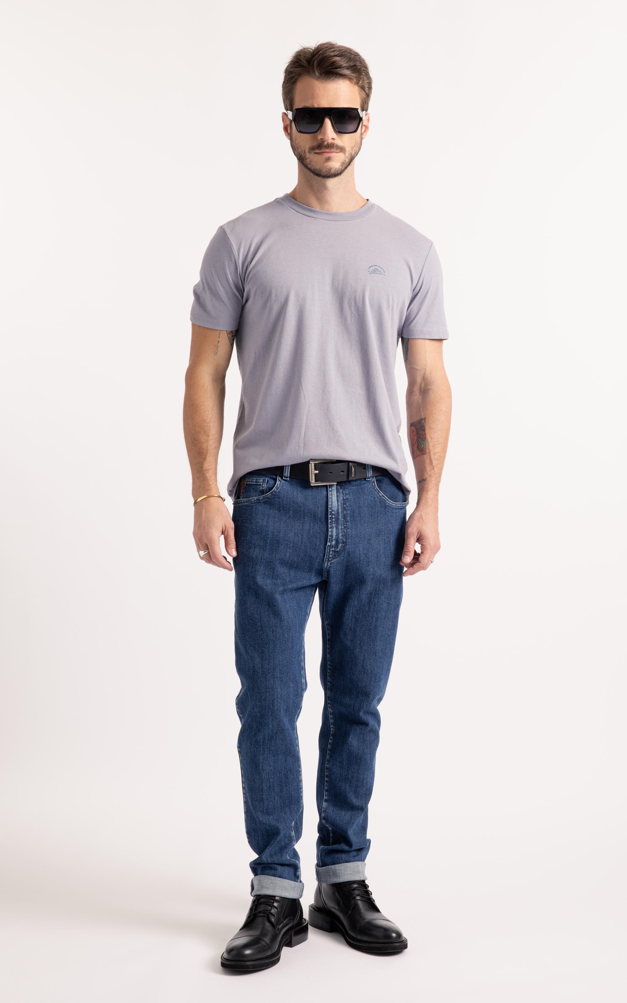 ハンターW REF SLIM FIT TALL CONTRAST Calça Jeans High Comfort Stretch (Skinny) 5 Pockets Lav.Medio Total