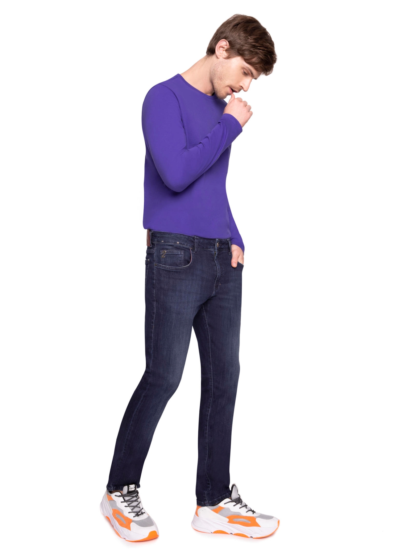 Calça Jeans High Comfort Stretch Troy Slim  1282 Lav.Escuro C/ 3d