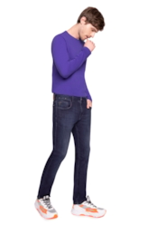 Calça Jeans High Comfort Stretch Troy Slim  1282 Lav.Escuro C/ 3d