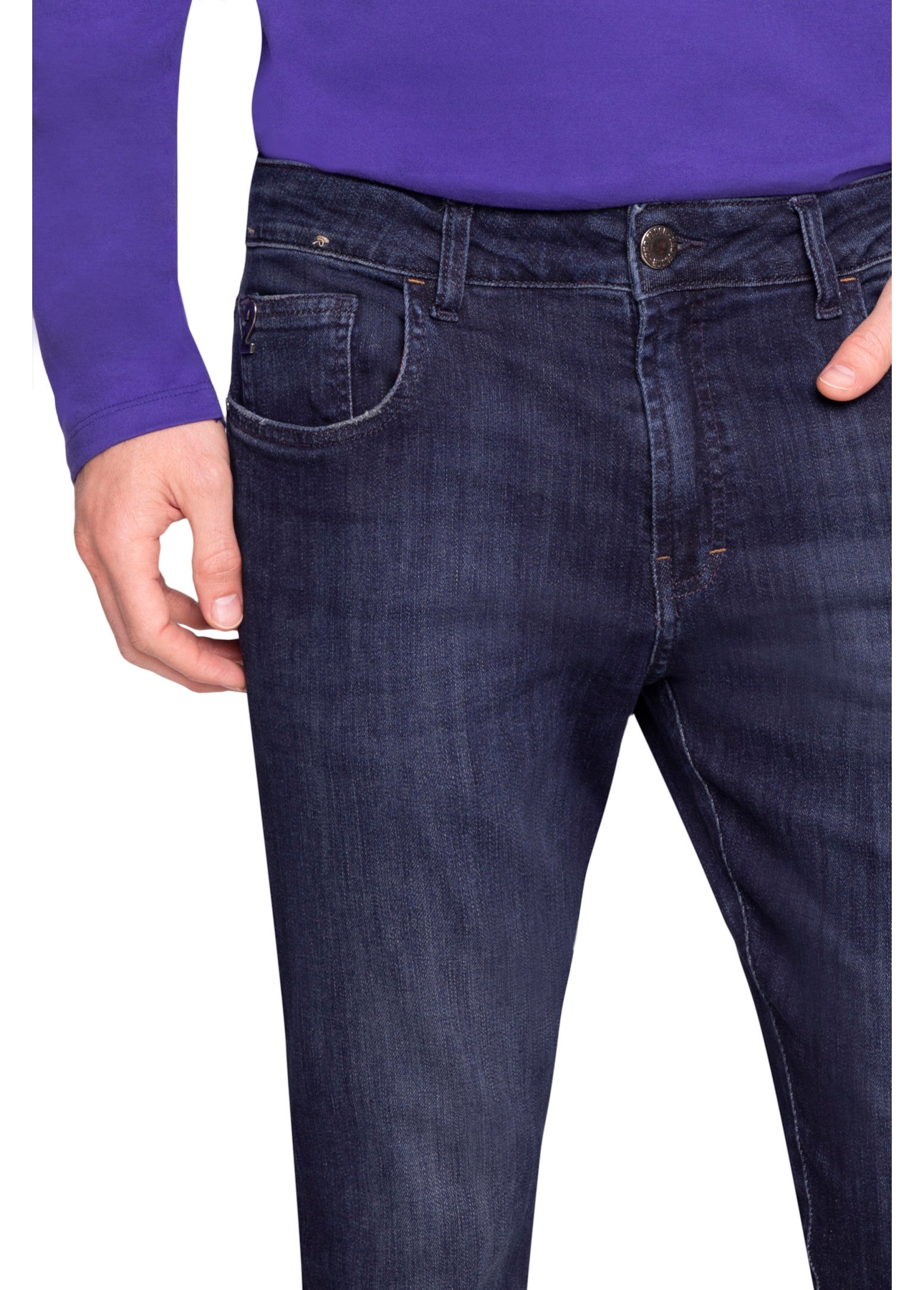 Calça Jeans High Comfort Stretch Troy Slim  1282 Lav.Escuro C/ 3d