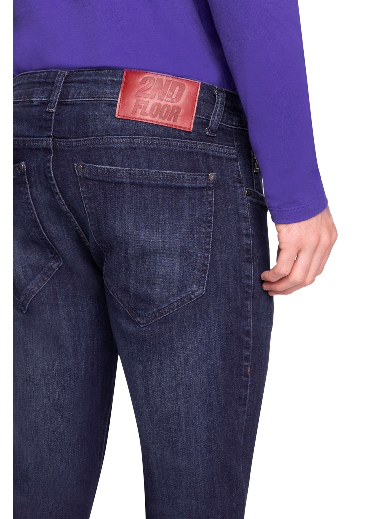 Calça Jeans High Comfort Stretch Troy Slim  1282 Lav.Escuro C/ 3d