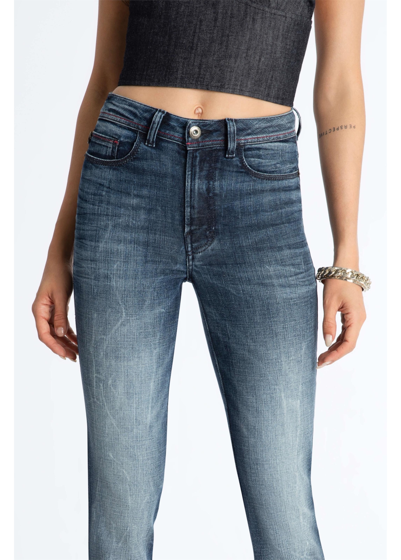 Calça Jeans Indigo Skinny Lav.Escuro C/Sky+3d