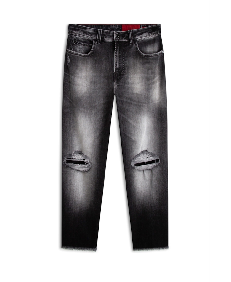 Calça Jeans Intense Black Ellus Lav.Black C/Puidos+patch