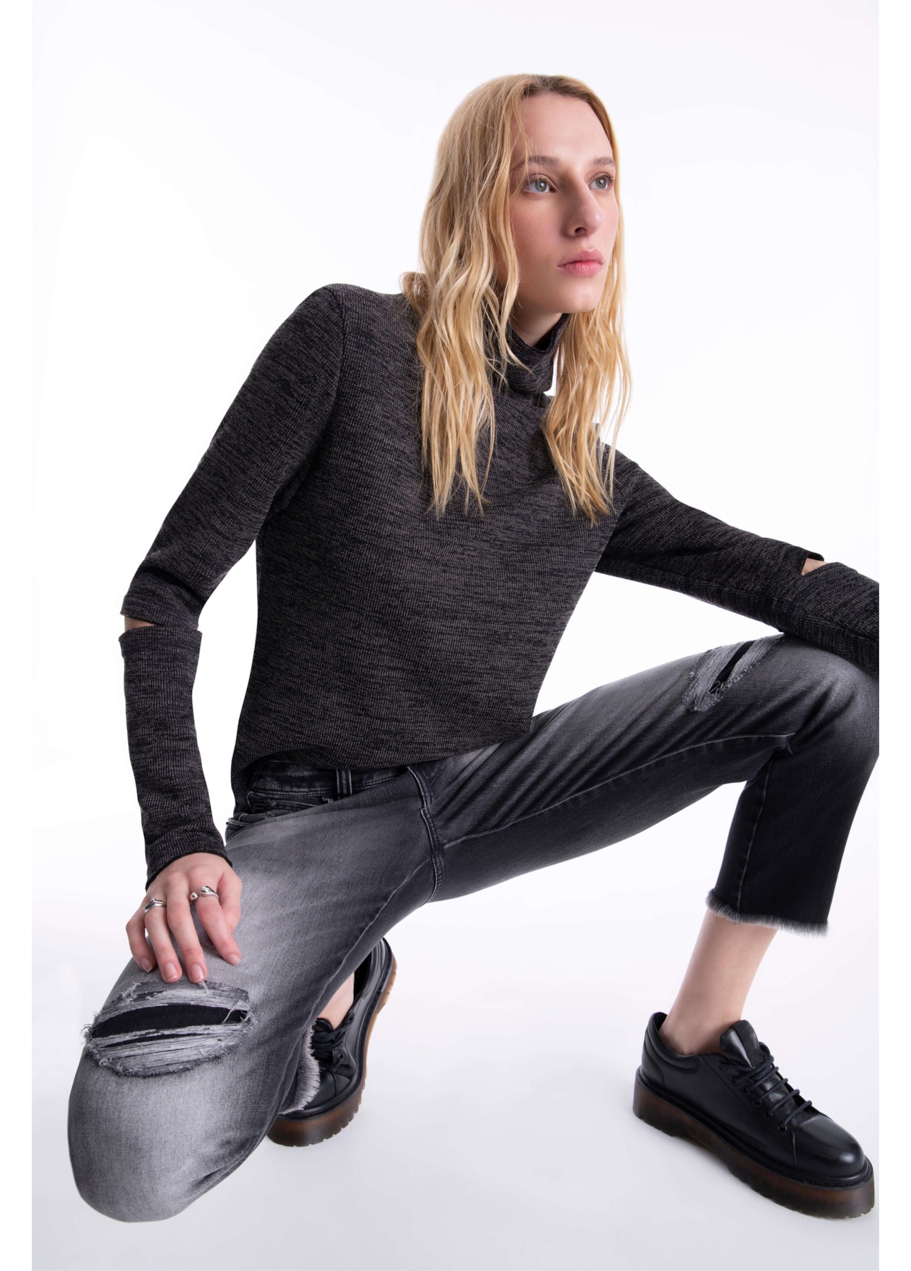 Calça Jeans Intense Black Ellus Lav.Black C/Puidos+patch
