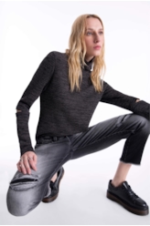 Calça Jeans Intense Black Ellus Lav.Black C/Puidos+patch