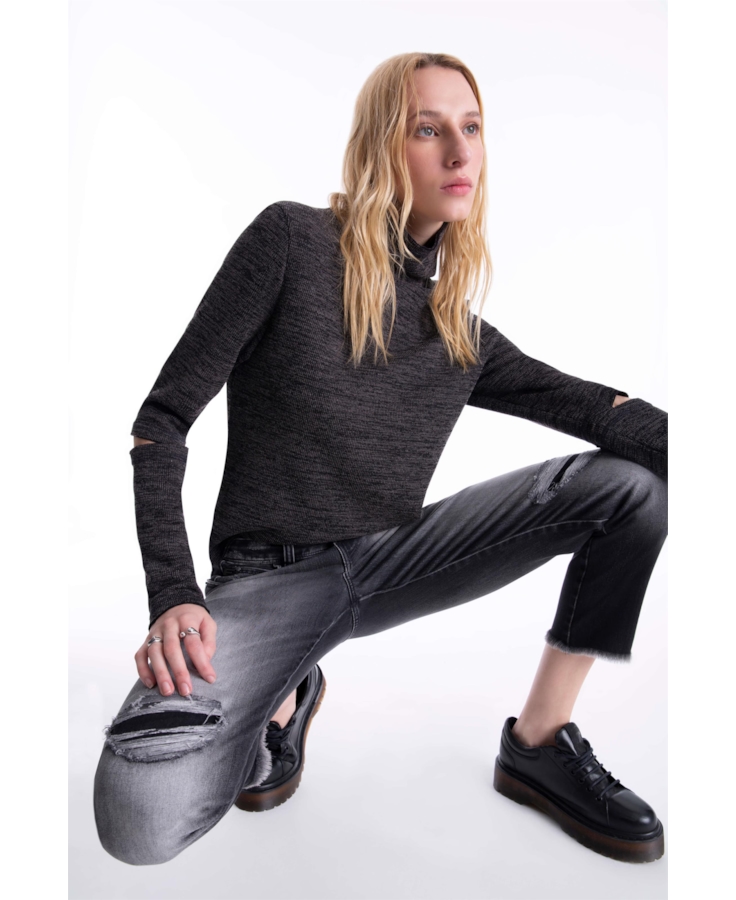 Calça Jeans Intense Black Ellus Lav.Black C/Puidos+patch