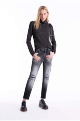 Calça Jeans Intense Black Ellus Lav.Black C/Puidos+patch