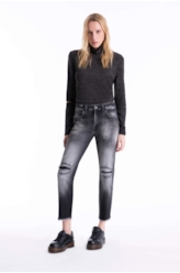 Calça Jeans Intense Black Ellus Lav.Black C/Puidos+patch