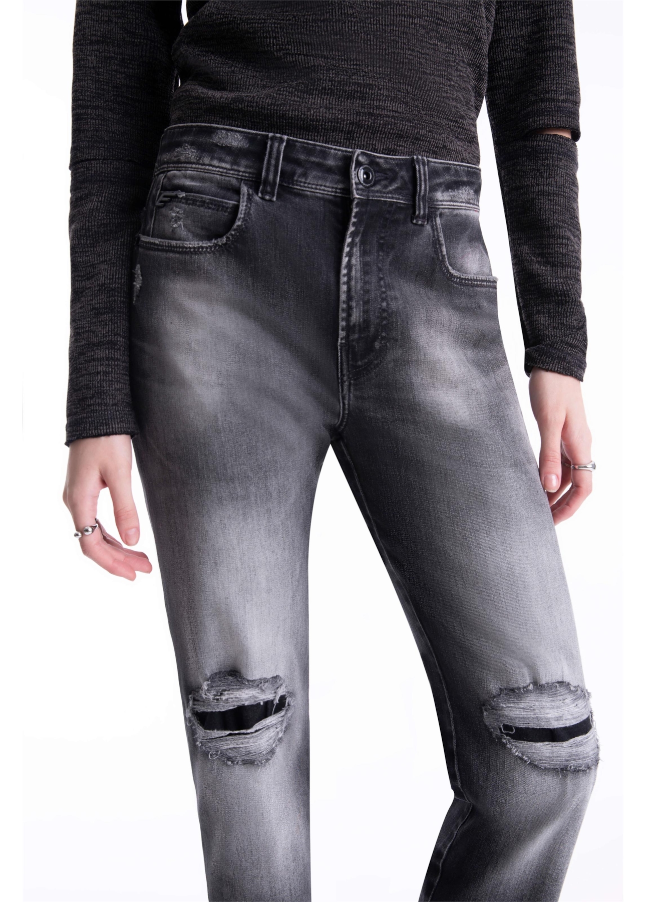 Calça Jeans Intense Black Ellus Lav.Black C/Puidos+patch