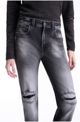 Calça Jeans Intense Black Ellus Lav.Black C/Puidos+patch
