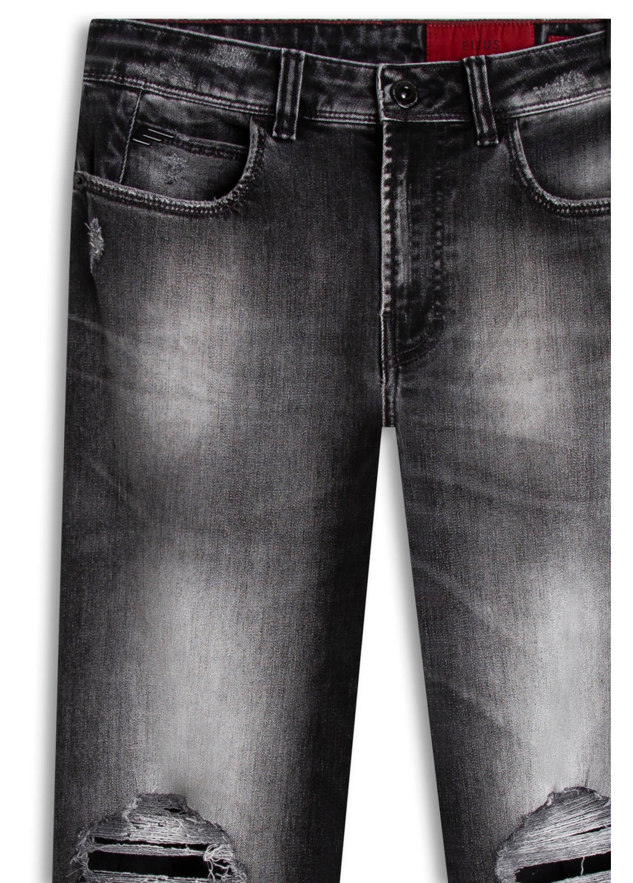 Calça Jeans Intense Black Ellus Lav.Black C/Puidos+patch