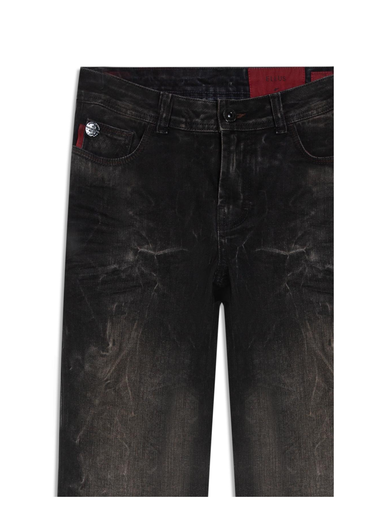 Calça Jeans Intense Black (Low Rise Boot Cut) Filigr Lav.Escuro C/ Rede e Jato