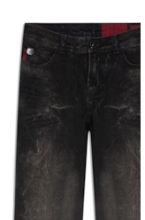 Calça Jeans Intense Black (Low Rise Boot Cut) Filigr Lav.Escuro C/ Rede e Jato