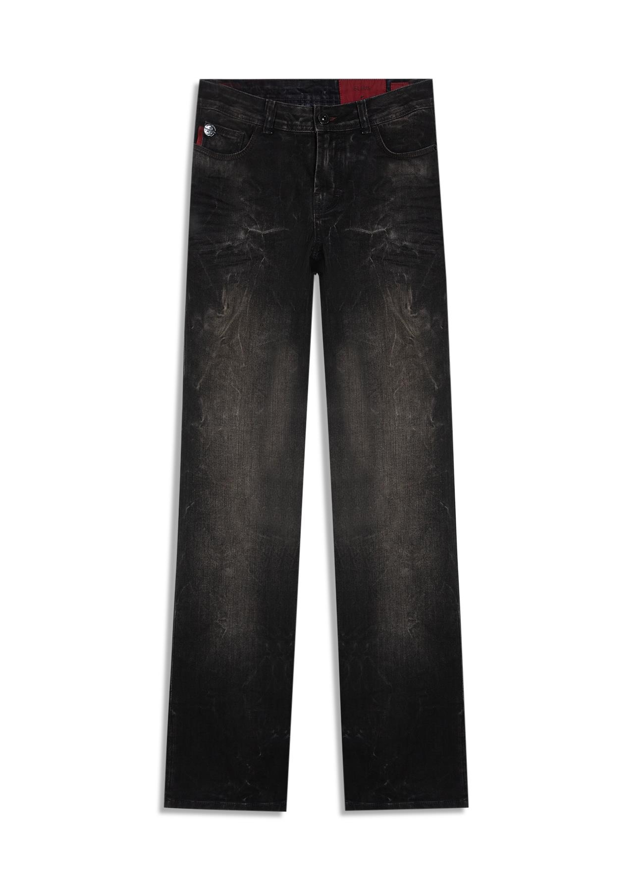 Calça Jeans Intense Black (Low Rise Boot Cut) Filigr Lav.Escuro C/ Rede e Jato