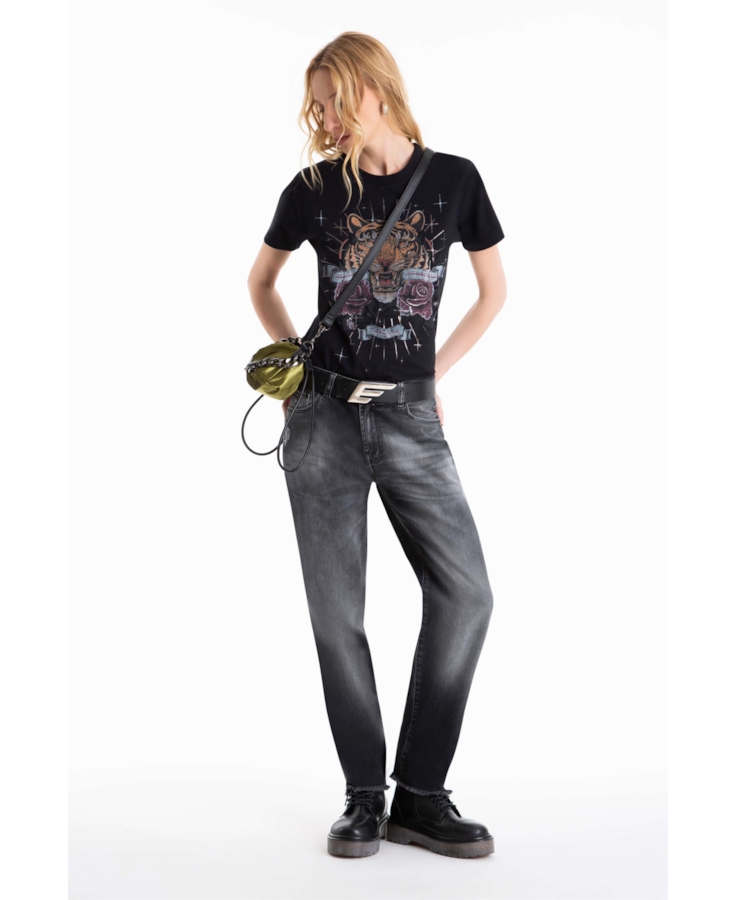 Calça Jeans Intense Black Mom Black