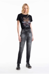 Calça Jeans Intense Black Mom Black