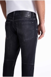 Calça Jeans Intense Black Motorcycle Lav.Black C/ Tie Dye