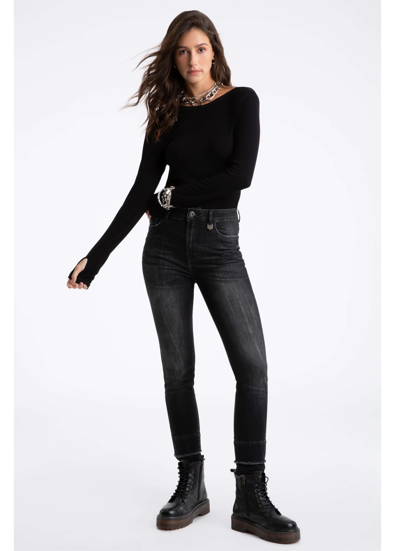 Calça Jeans Intense Black Skinny 1515- Lav.Black C/ Tie Dy