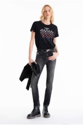 Calça Jeans Intense Black Skinny 1790-Lav.Black C/ Tie Dye