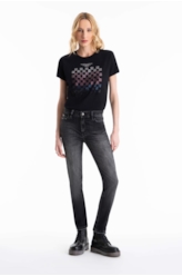 Calça Jeans Intense Black Skinny 1790-Lav.Black C/ Tie Dye