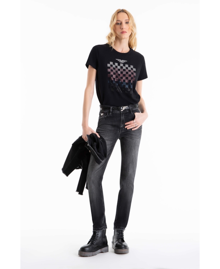Calça Jeans Intense Black Skinny 1790-Lav.Black C/ Tie Dye