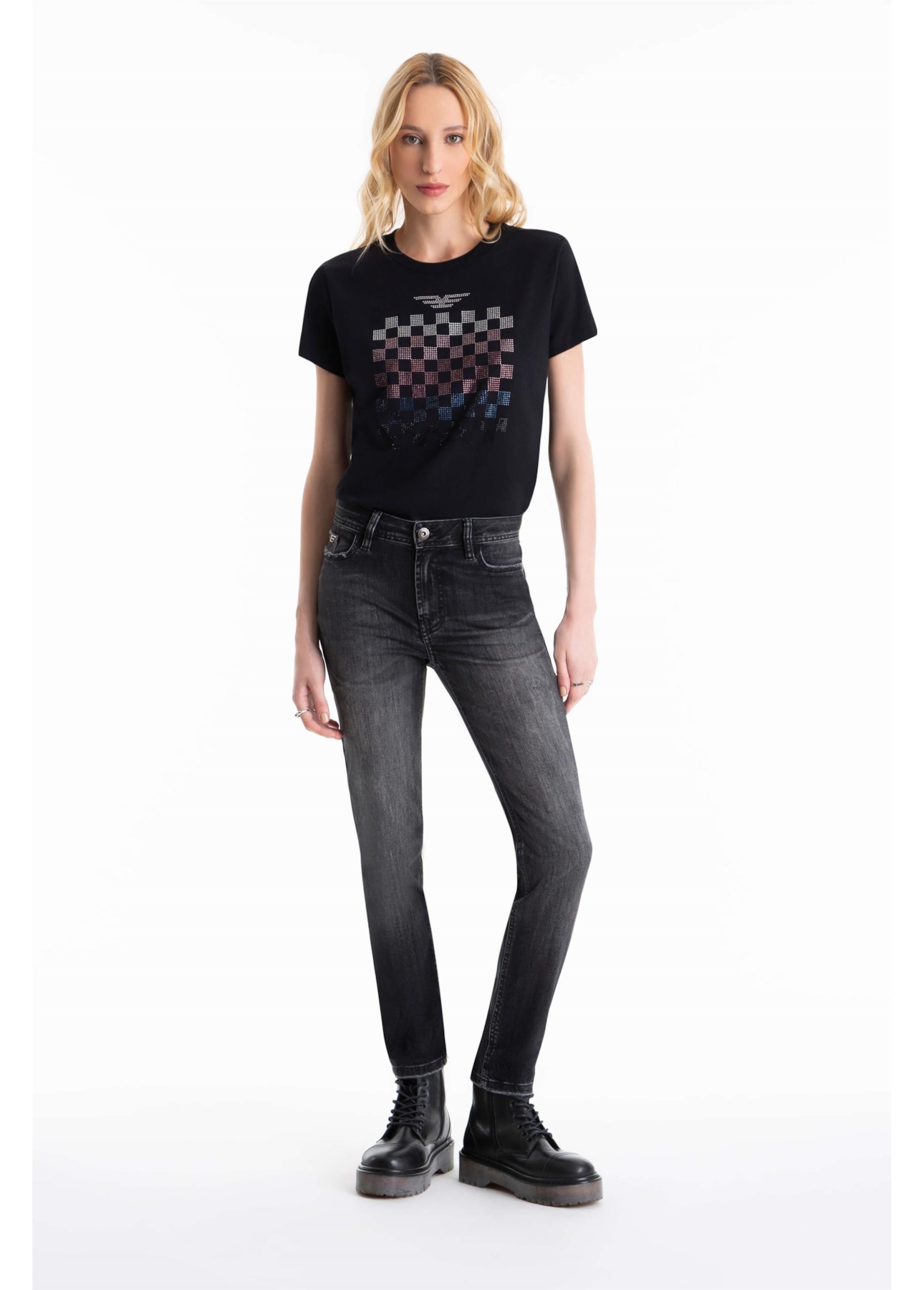 Calça Jeans Intense Black Skinny 1790-Lav.Black C/ Tie Dye