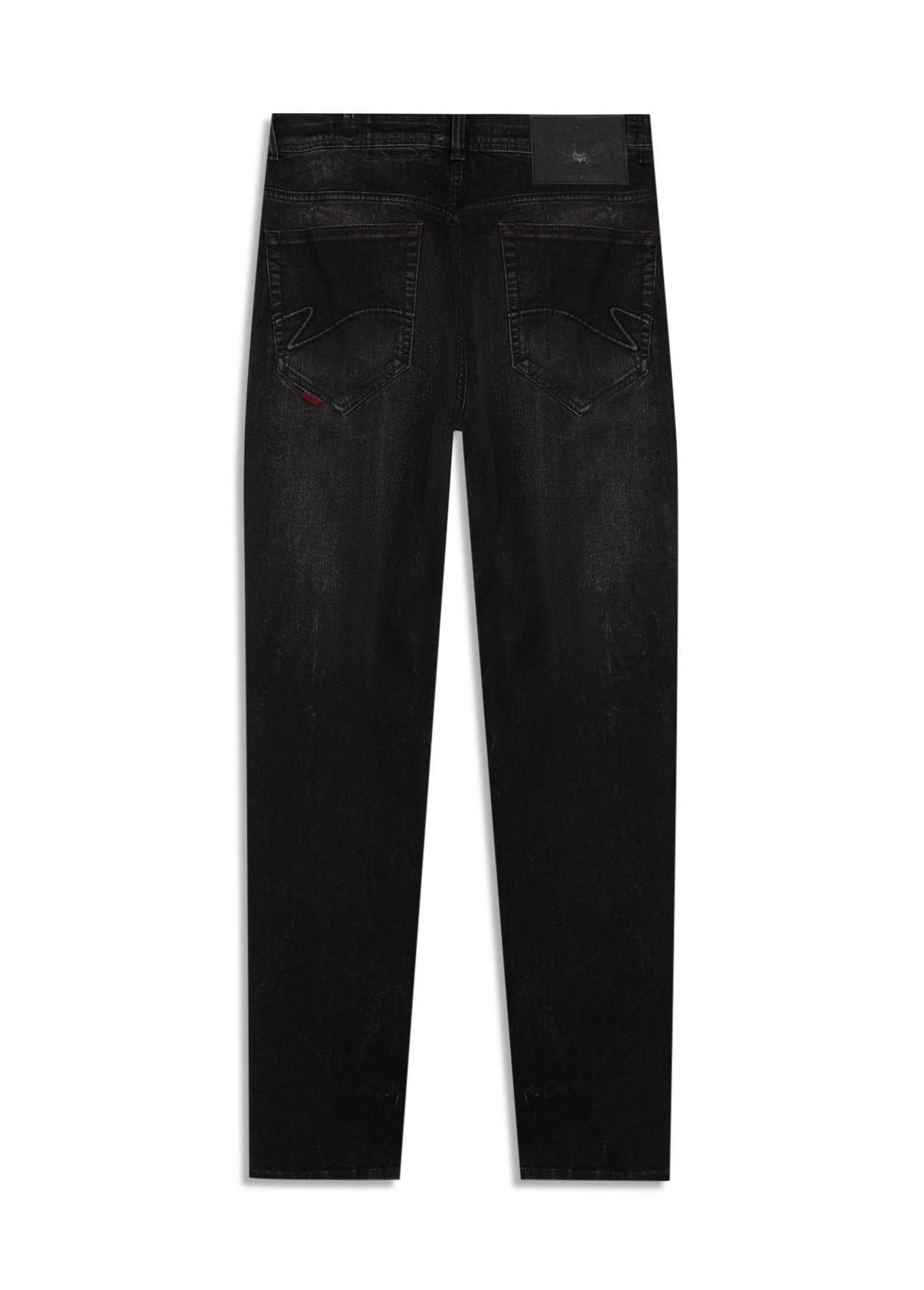 Calça Jeans Intense Black (Slim) Filigrana Lav.Escuro C/ Rede e Jato