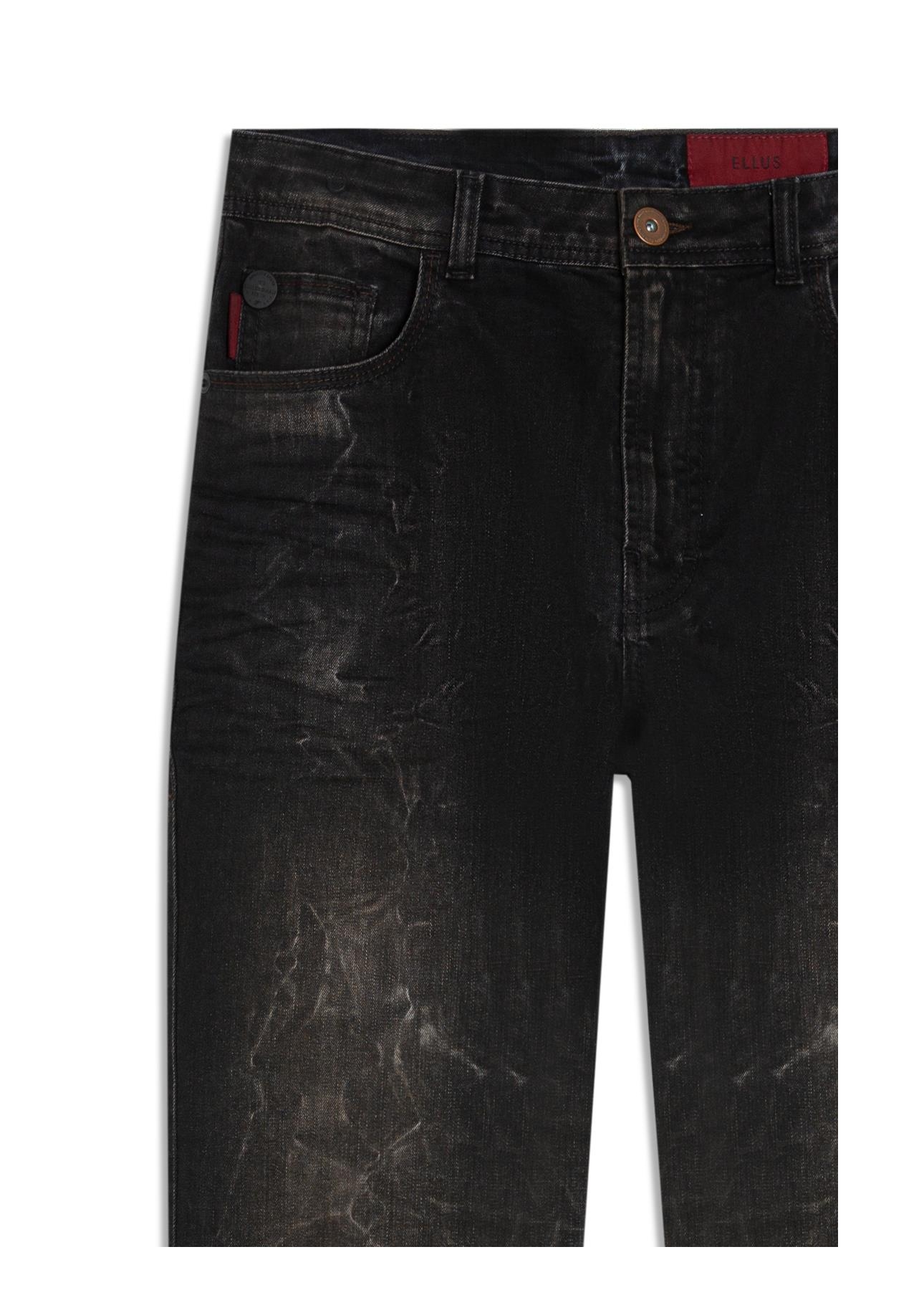 Calça Jeans Intense Black (Slim) Filigrana Lav.Escuro C/ Rede e Jato