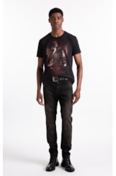 Calça Jeans Intense Black (Slim) Filigrana Lav.Escuro C/ Rede e Jato
