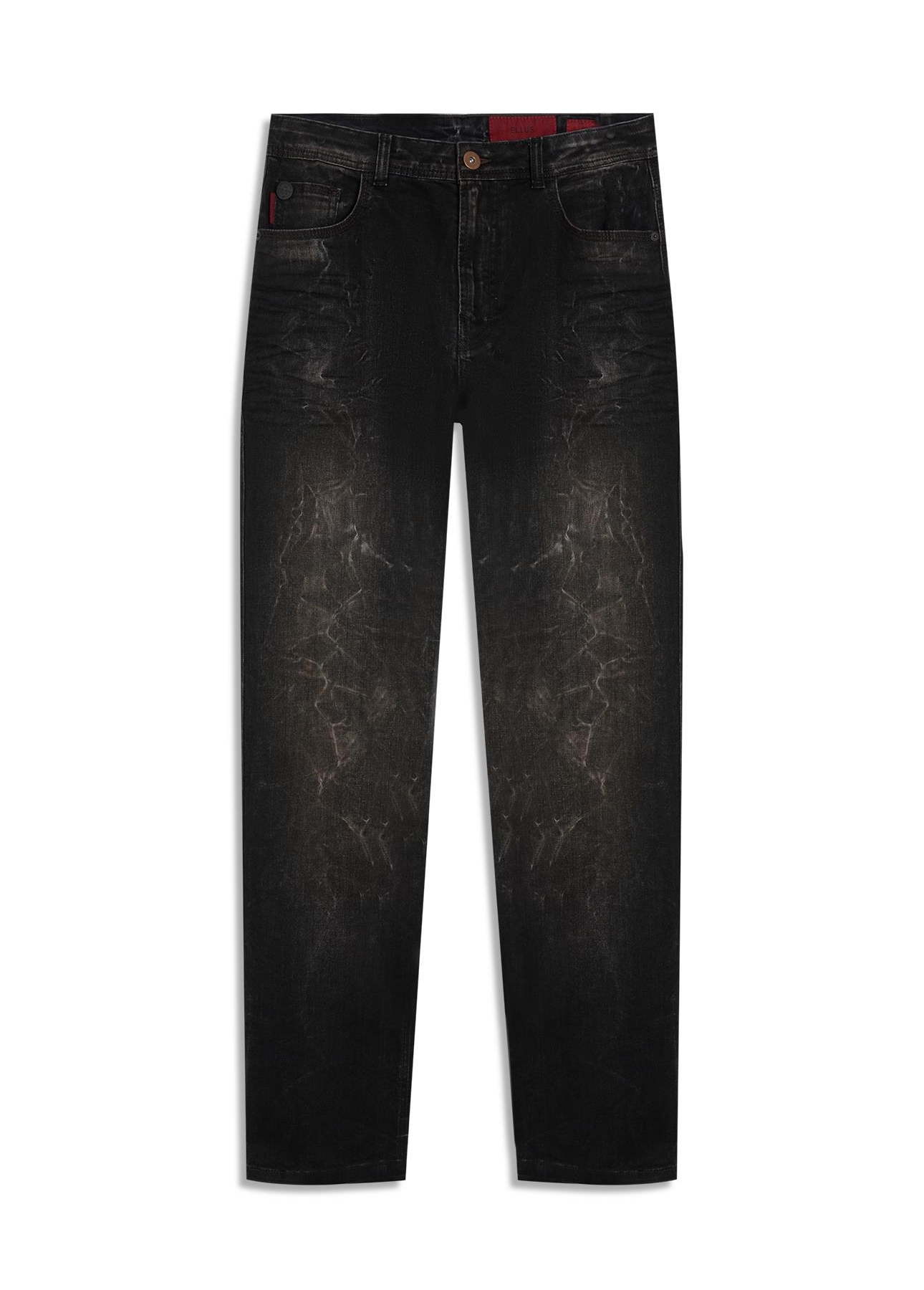 Calça Jeans Intense Black (Slim) Filigrana Lav.Escuro C/ Rede e Jato