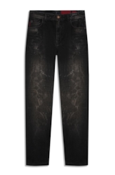 Calça Jeans Intense Black (Slim) Filigrana Lav.Escuro C/ Rede e Jato