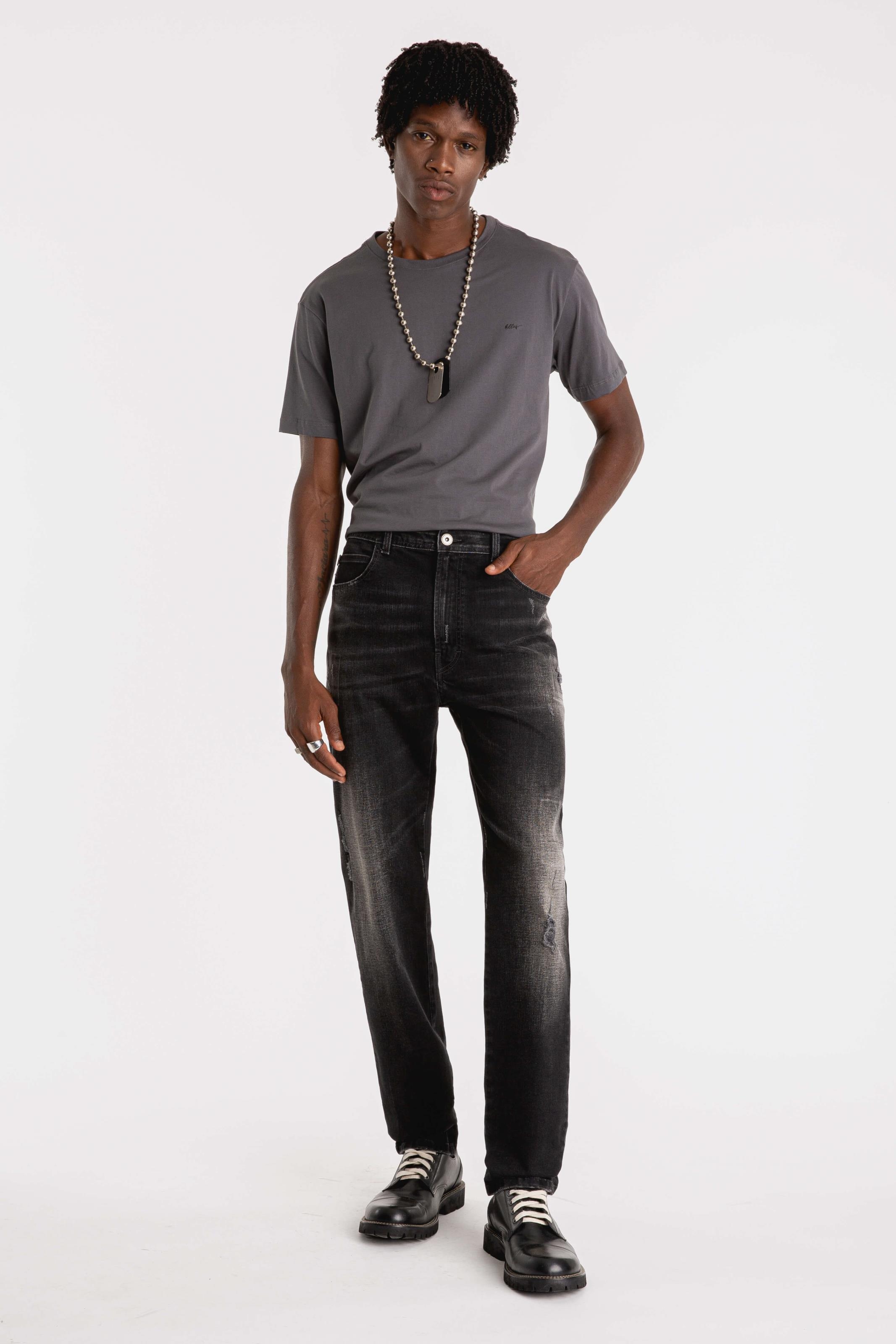Calça Jeans Intense Black Slim Lav. Black C/ Cerzidos