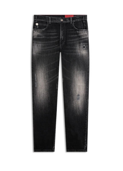 Calça Jeans Intense Black Slim  Lav. Black C/ Cerzidos
