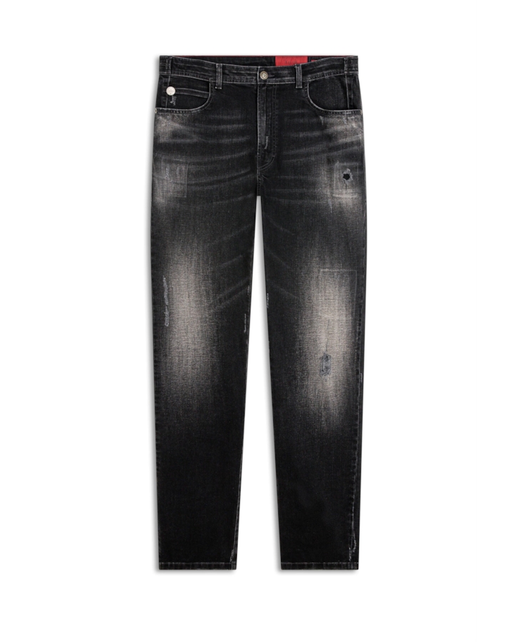 Calça Jeans Intense Black Slim  Lav. Black C/ Cerzidos