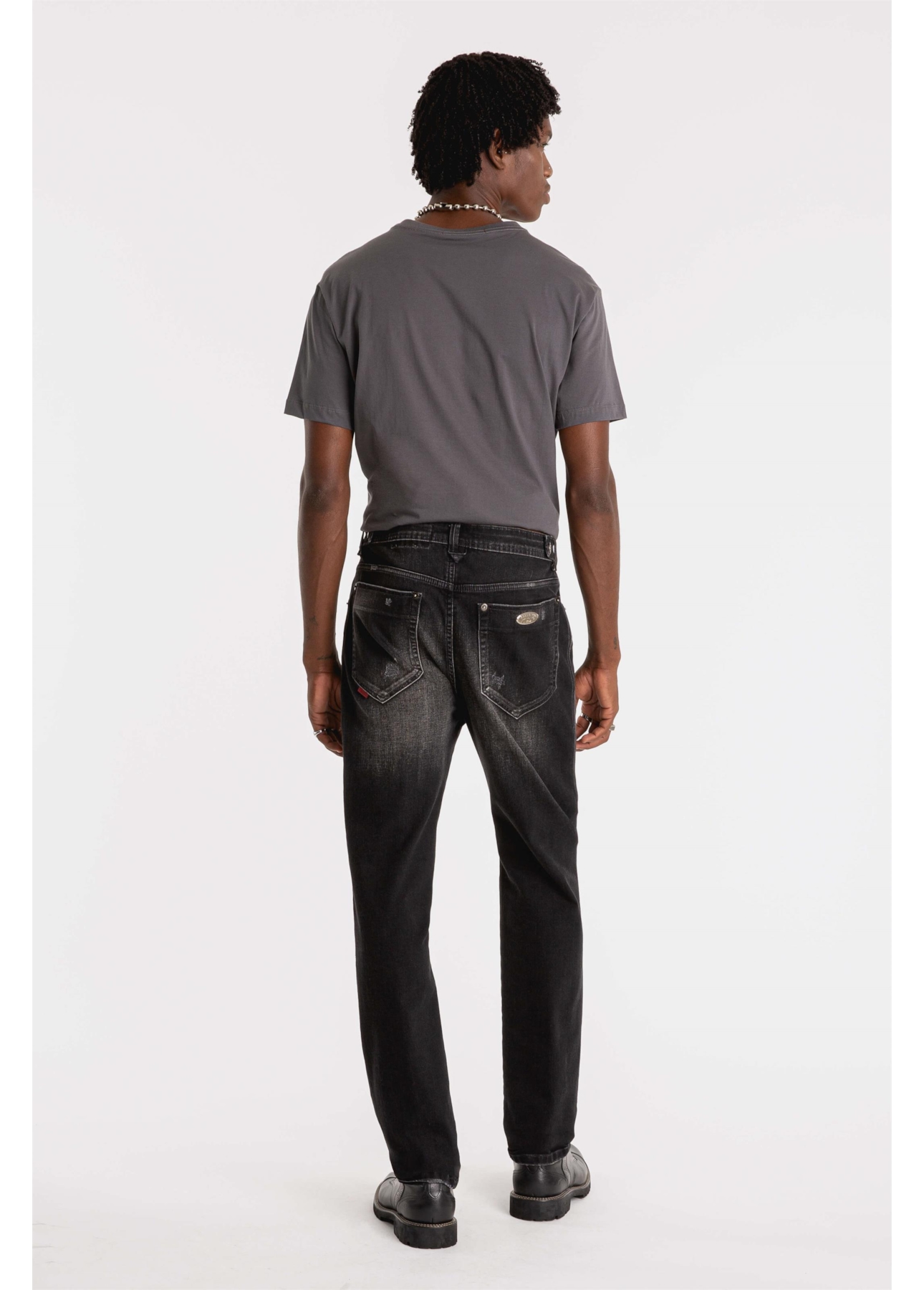 Calça Jeans Intense Black Slim  Lav. Black C/ Cerzidos