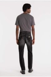 Calça Jeans Intense Black Slim  Lav. Black C/ Cerzidos