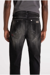 Calça Jeans Intense Black Slim  Lav. Black C/ Cerzidos
