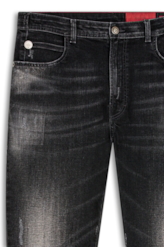 Calça Jeans Intense Black Slim  Lav. Black C/ Cerzidos