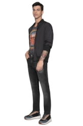 Calça Jeans Intense Black (Stefan) Slim Silver Gray Mescla