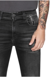Calça Jeans Intense Black (Stefan) Slim Silver Gray Mescla