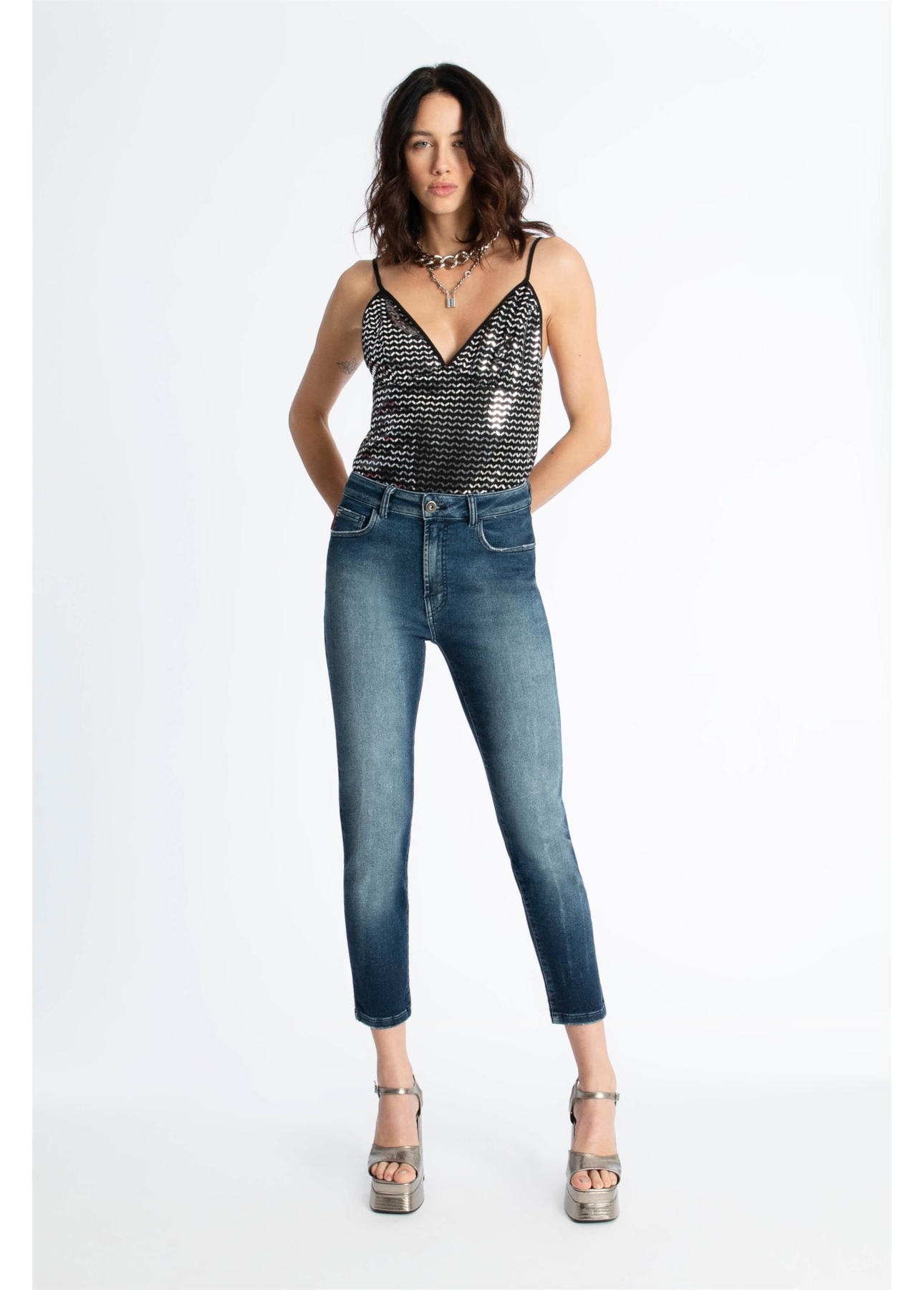 Calça Jeans Jogging Indigo 1835 Lav.Escuro C/Tie Dye